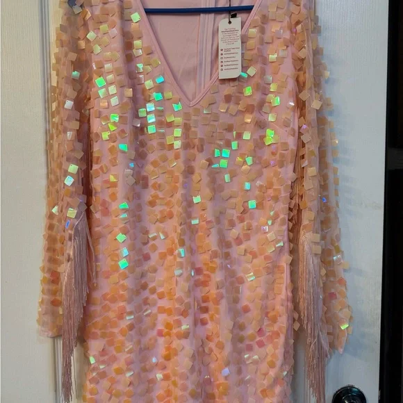 Glamorous Pink Sequin Mini Dress - Picture 1 of 5